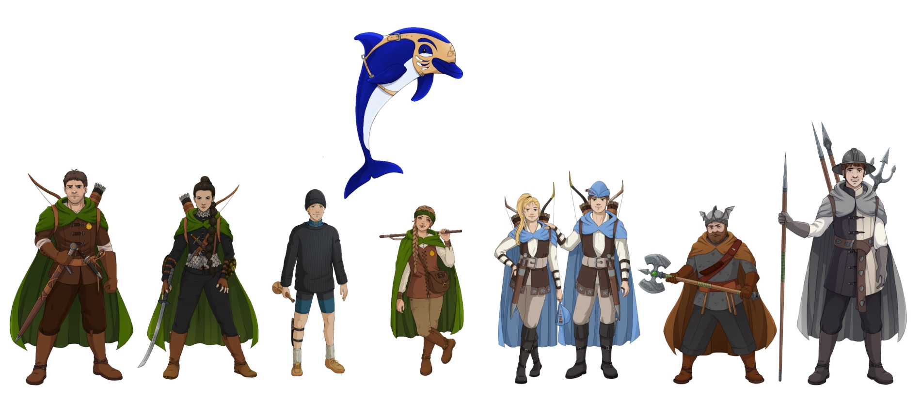Dolphin caller Oka Irathace and his friends