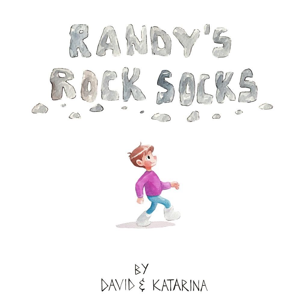 Randy clumps around in his rock socks